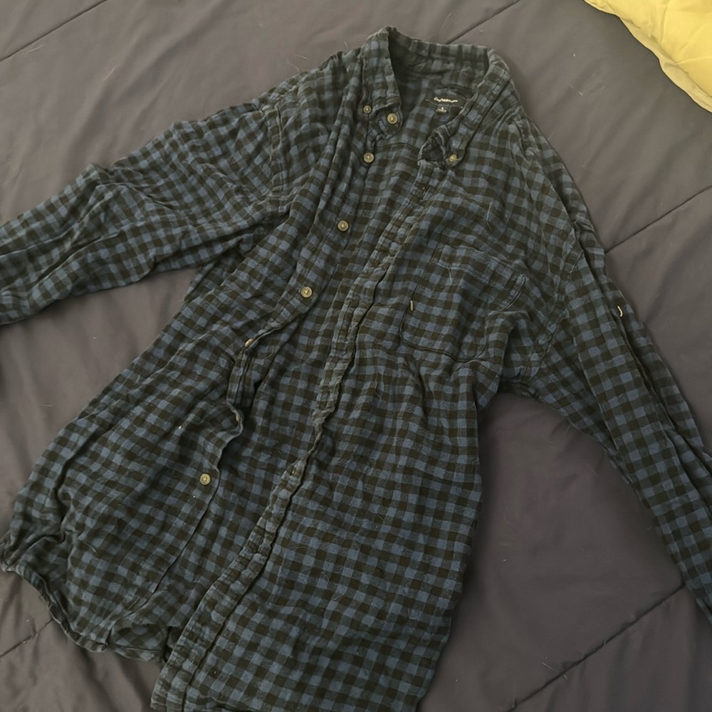 Black and blue checkered flannel